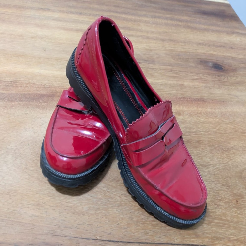 Red Patent Leather Loafers